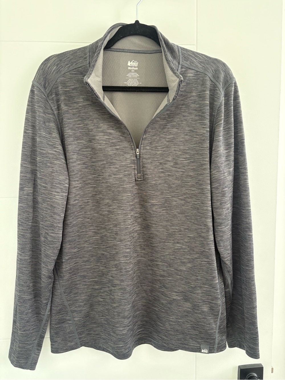 REI Men's Heather Gray Quarter-Zip Pullover